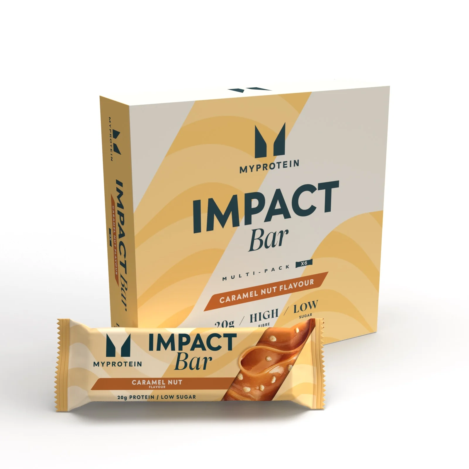 „Impact“ baltyminis batonėlis - 6 x 64g - Riešutų su karamele vaizdas 1
