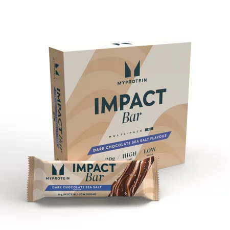 „Impact“ baltyminis batonėlis - 6 x 64g - Juodo šokolado ir jūros druskos