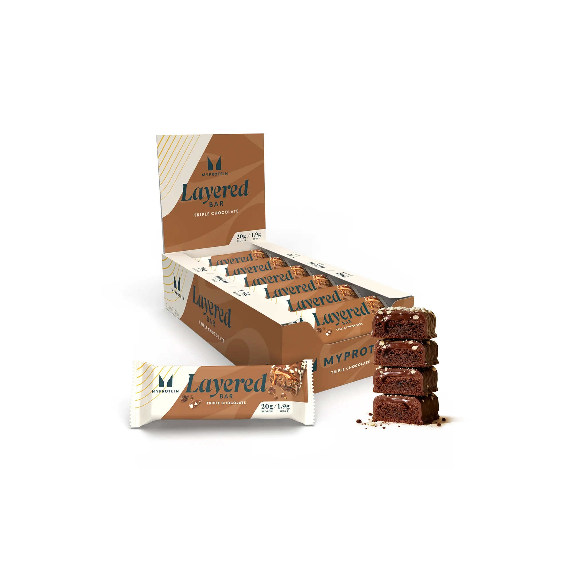 6 sluoksnių baltyminiai batonėliai - 12 x 60g - Triple Chocolate Fudge vaizdas 1