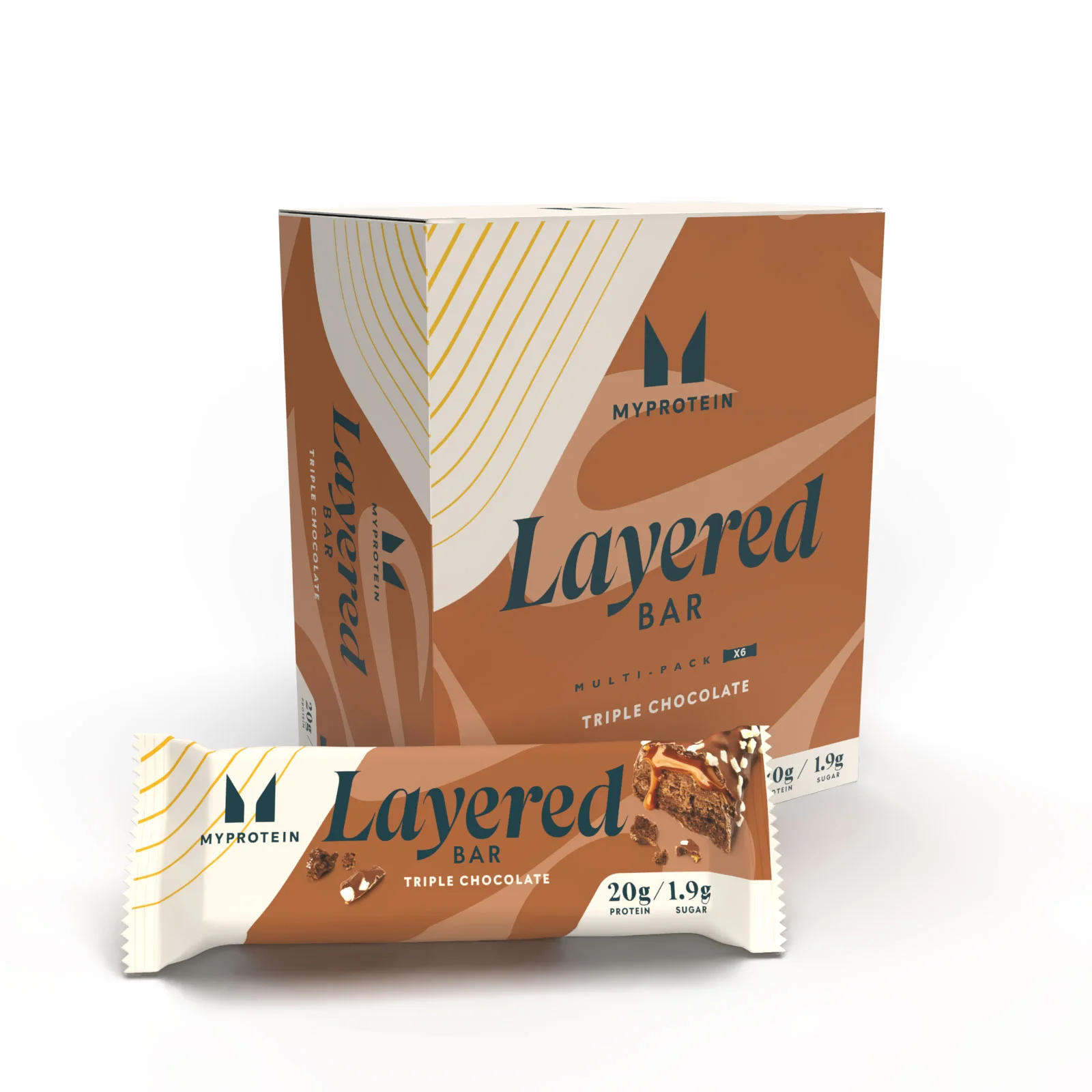 6 sluoksnių baltyminiai batonėliai - 6 x 60g - Triple Chocolate Fudge vaizdas 1
