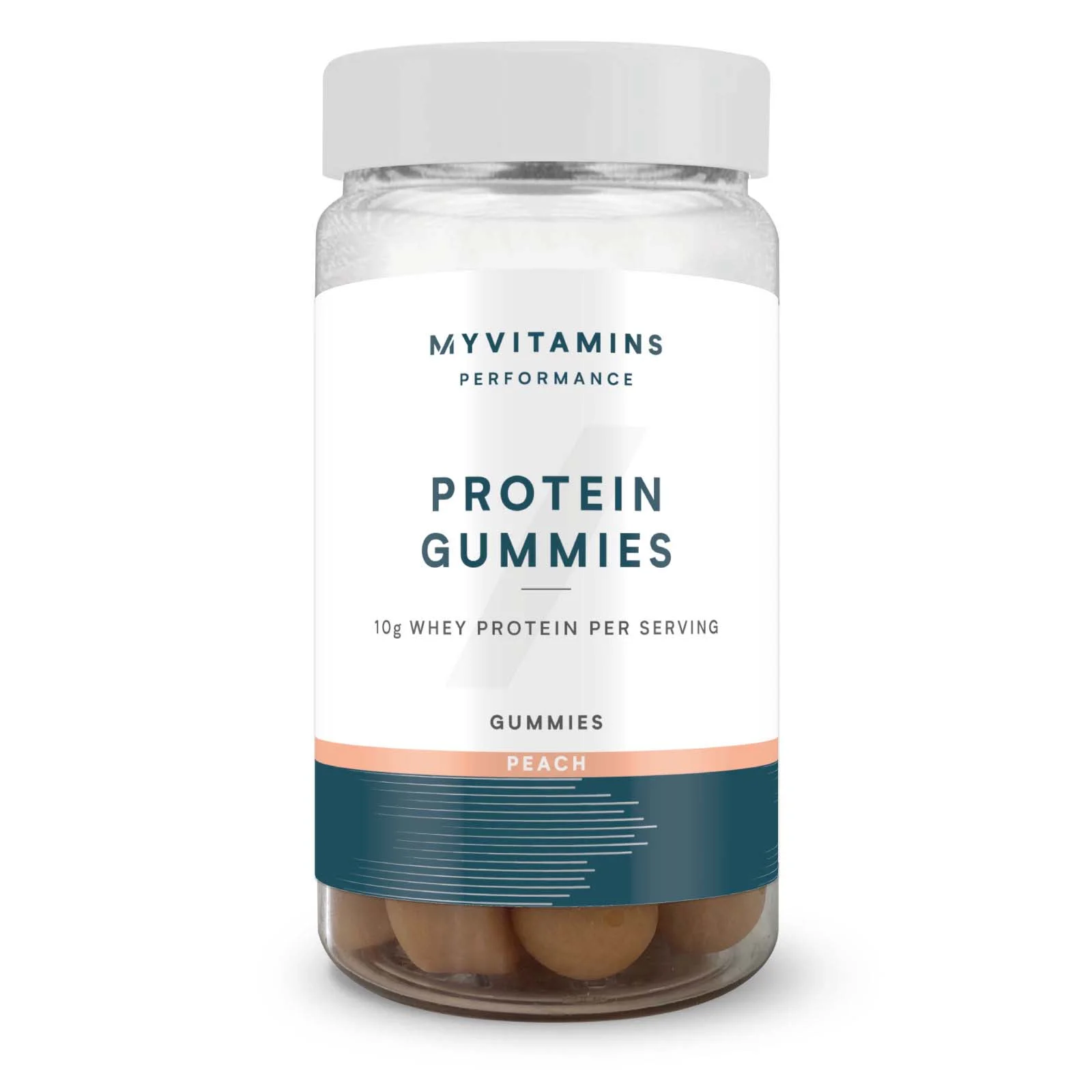 Baltymų guminukai - 56gummies - Peach vaizdas 1