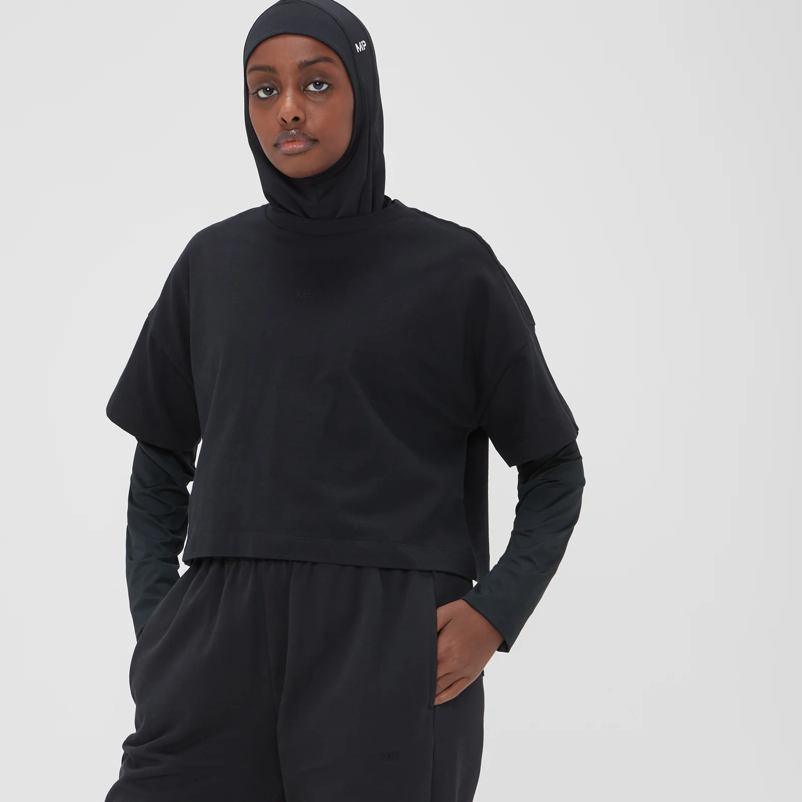 MP moteriški trumpi „Adapt“ marškinėliai – Juoda - XXS vaizdas 1