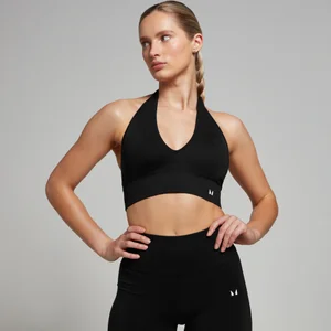 MP Women's Tempo Seamless Halter Neck Bra - Black - Size XS