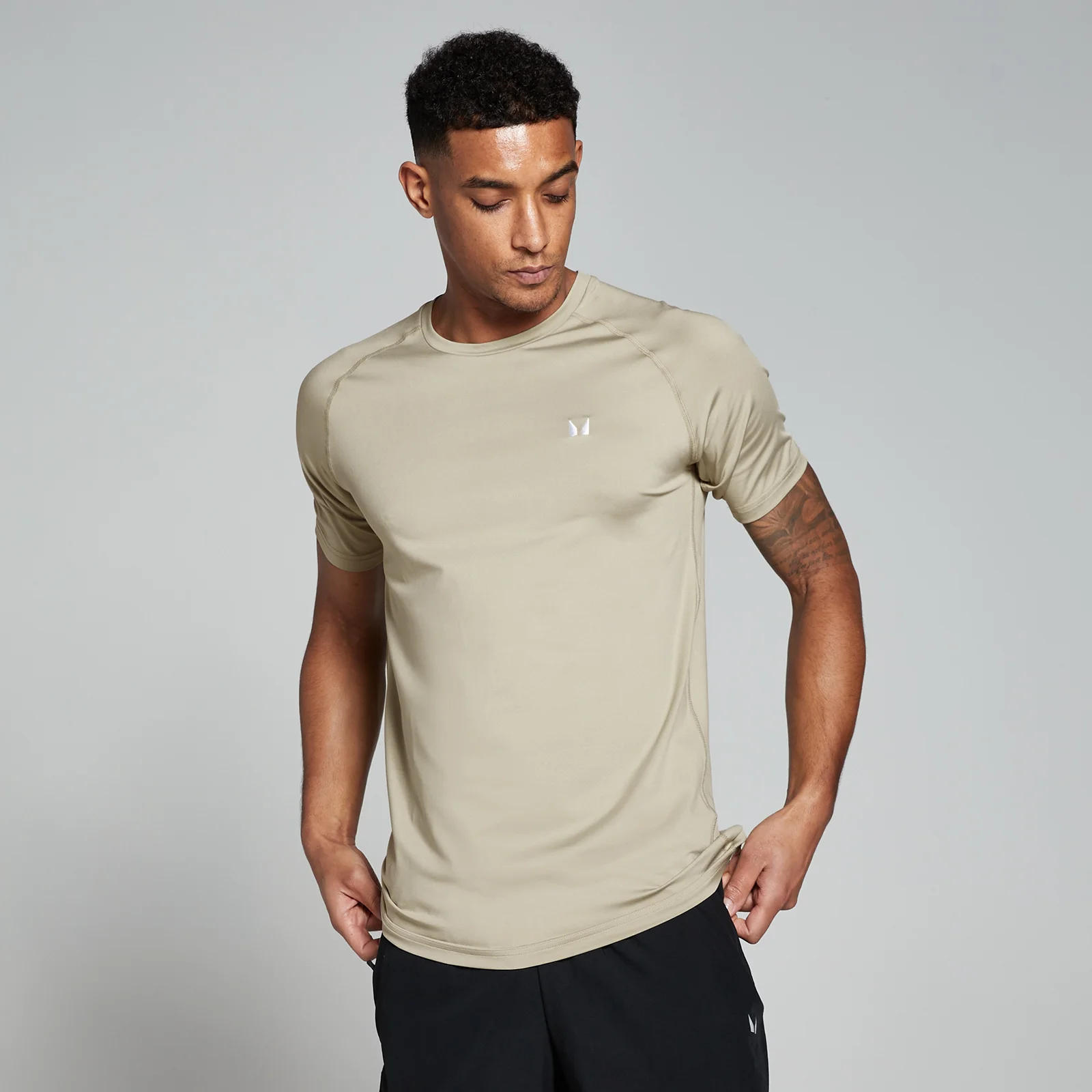 MP Men's Training Short Sleeve T-Shirt - Stone - S vaizdas 1