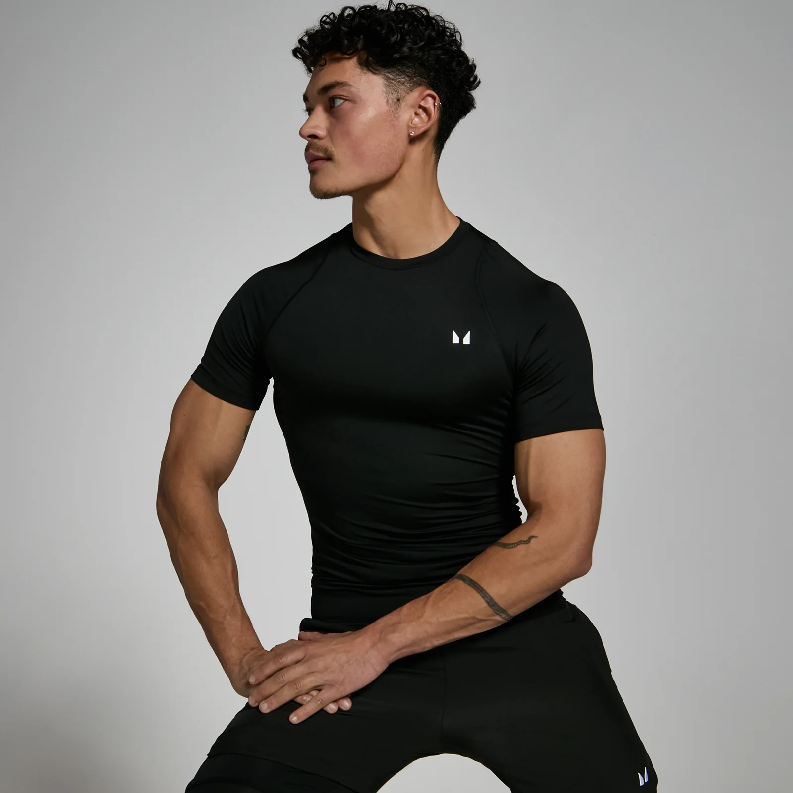MP Men's Training Short Sleeve Baselayer - Black - XXS vaizdas 1