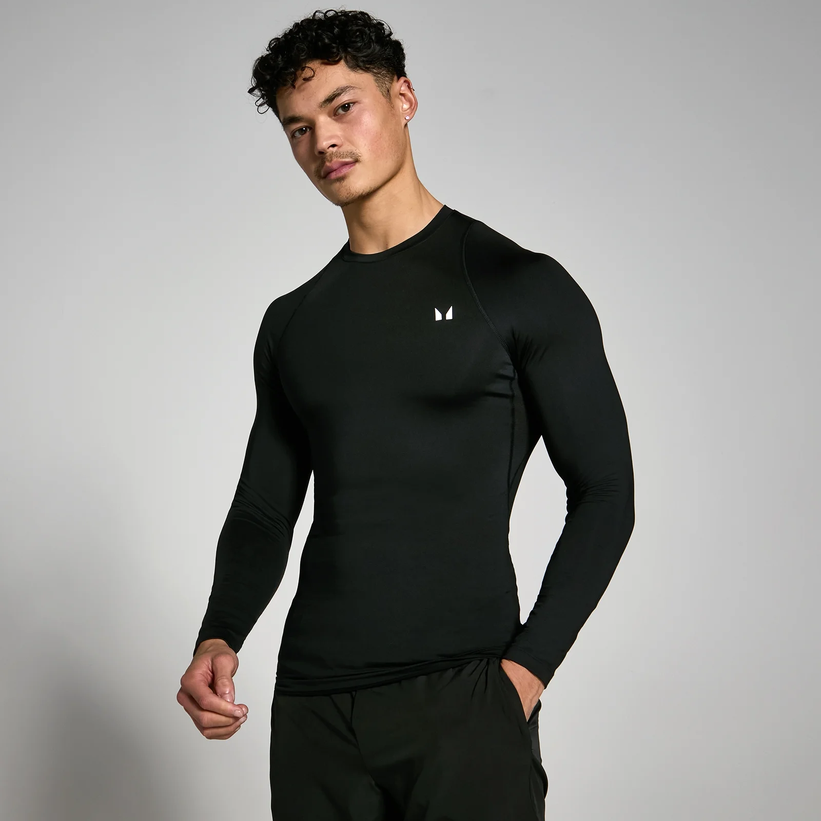 MP Men's Training Long Sleeve Baselayer - Black - XXS vaizdas 1