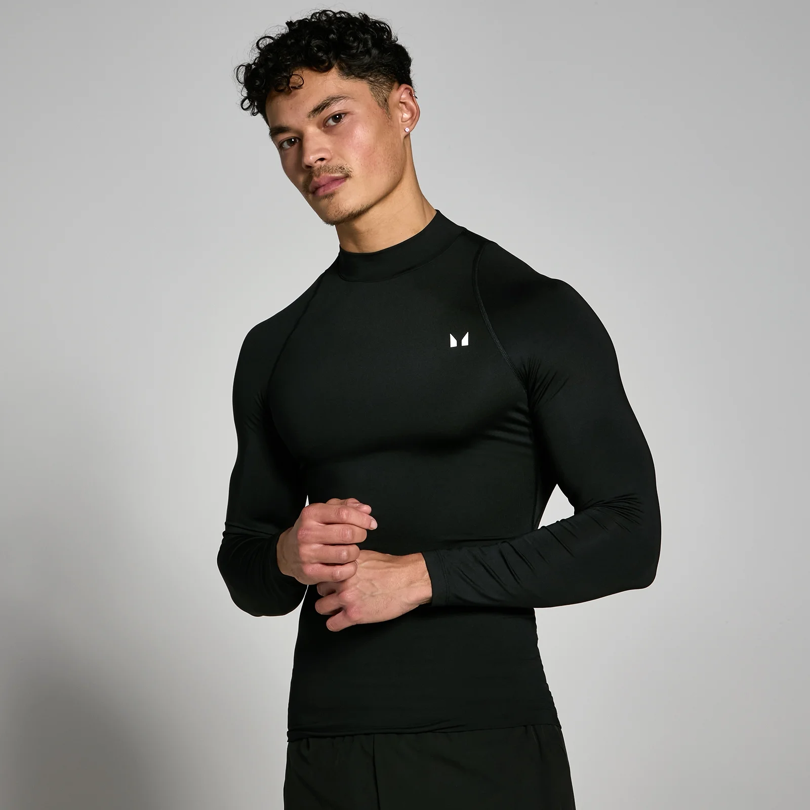 MP Men's Training High Neck Long Sleeve Baselayer - Black - XXS vaizdas 1
