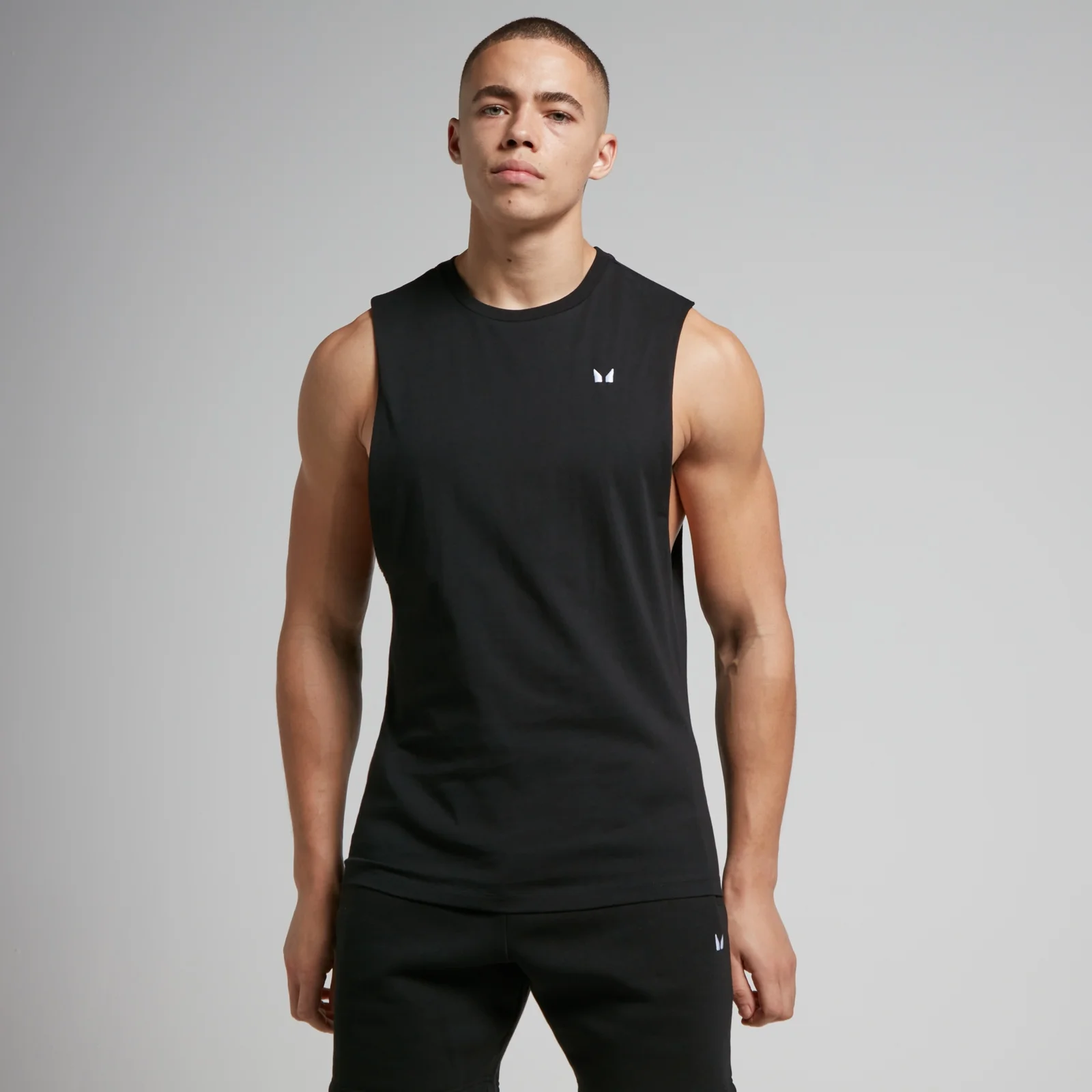MP Men's Rest Day Drop Armhole Tank Top - Black - XXS vaizdas 1