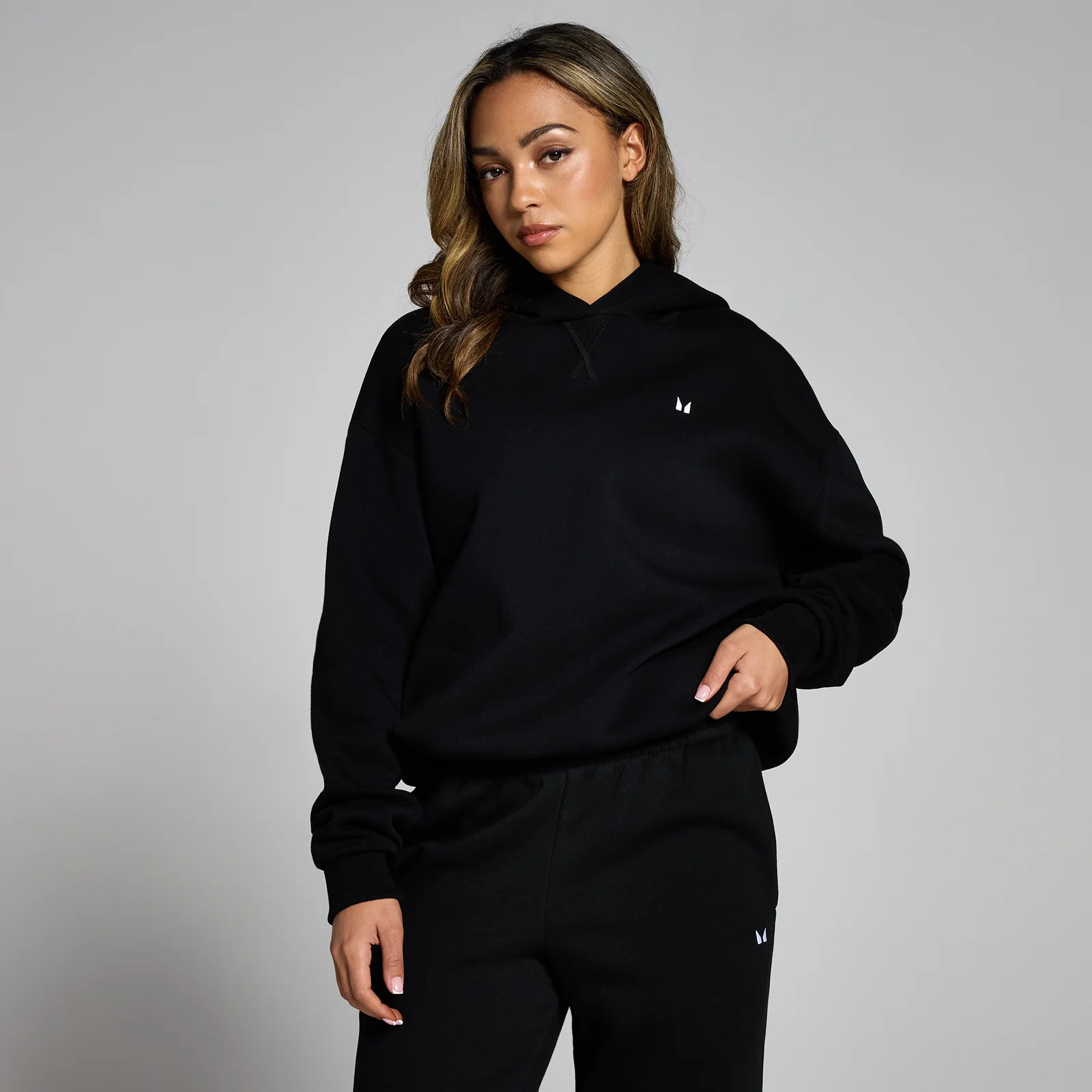 MP Women's Basics Oversized Hoodie - Black - XXS vaizdas 1
