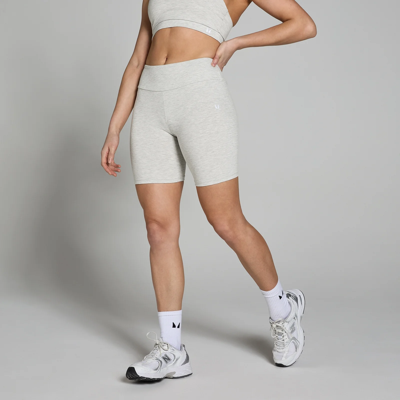 MP Women's Basic Cycling Shorts - Light Grey Marl - XXS vaizdas 1