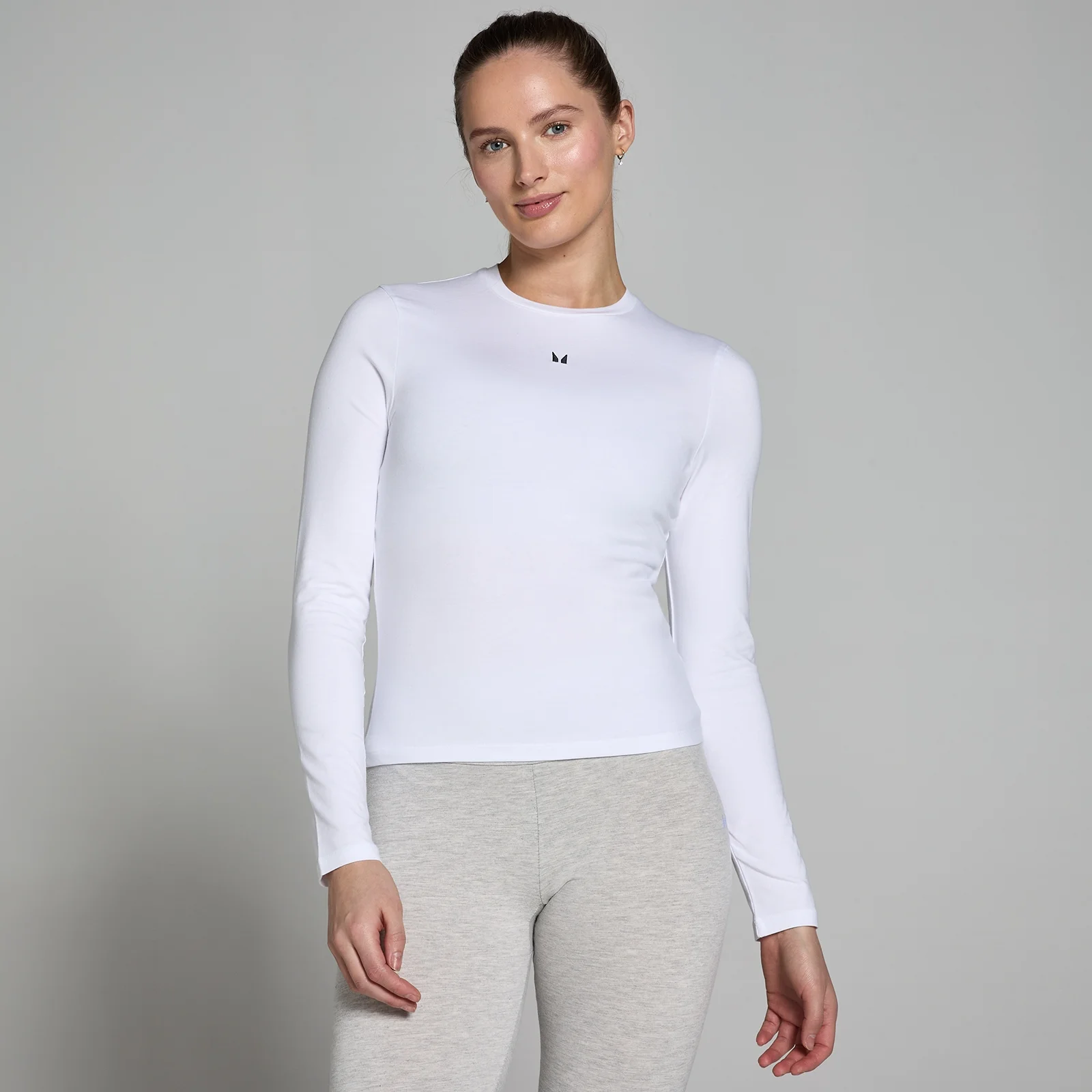MP Women's Basic Body Fit Long Sleeve T-Shirt - White - XXS vaizdas 1