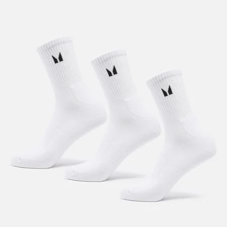 MP „Unisex“ trumpos kojinės (3 vnt.) – Balta