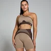 MP moteriška kontrastinė briaunota „Contrast Rib Seamless“ liemenėlė – Kašmyro/espresso