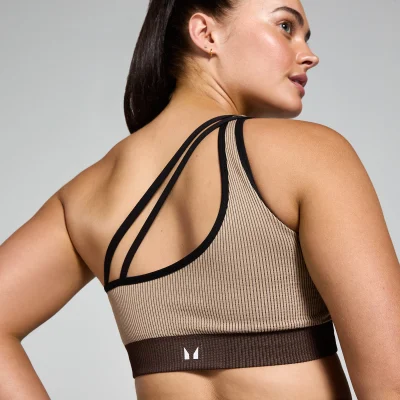 MP moteriška kontrastinė briaunota „Contrast Rib Seamless“ liemenėlė – Kašmyro/espresso - XL vaizdas 6