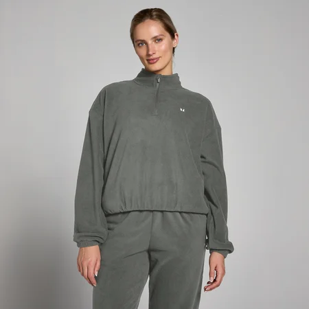 MP moteriškas vilnonis „Funnel Neck 1/4 Zip“ megztinis – Ginklo metalo
