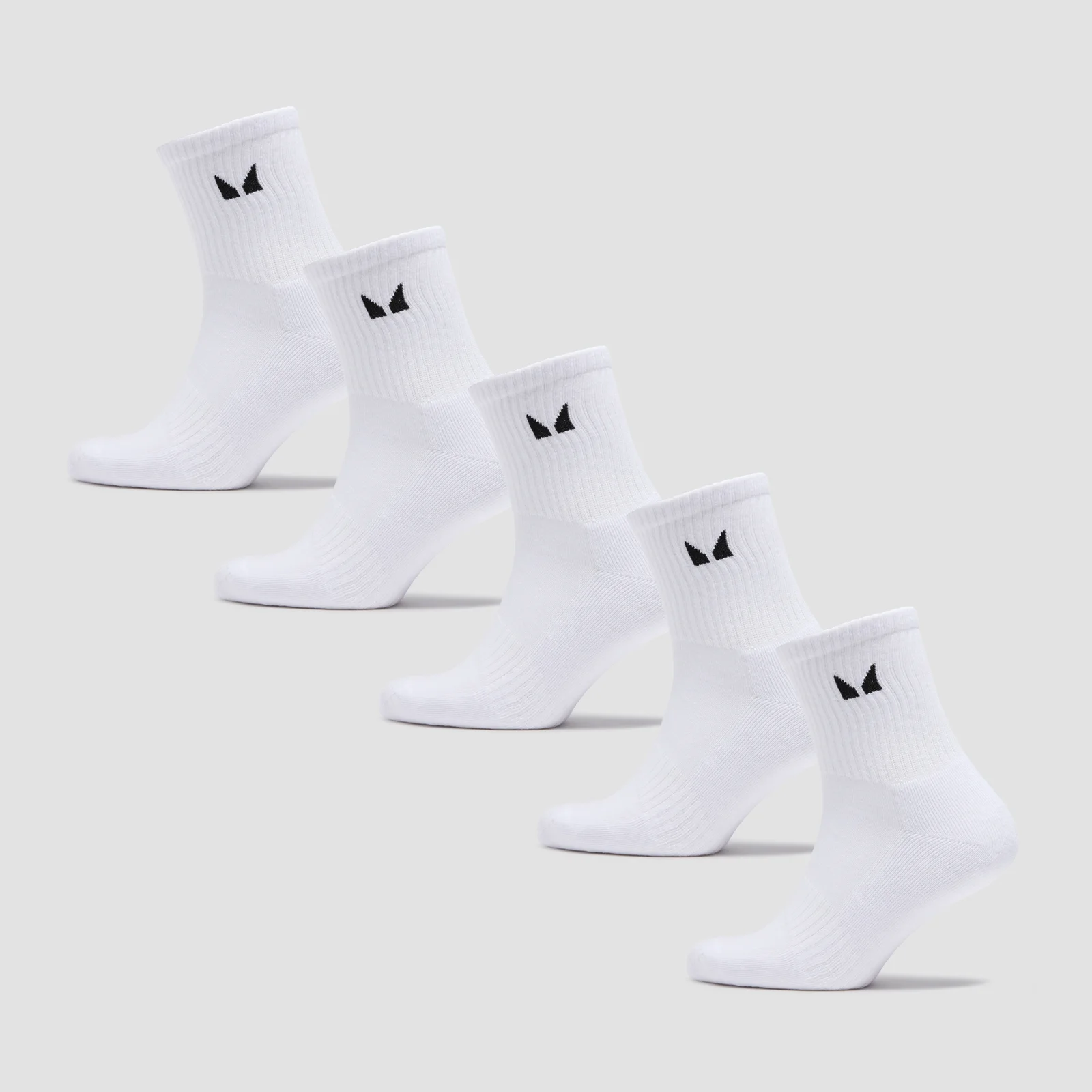 MP Unisex Crew Socks (5 Pack) - White - UK 9-11 vaizdas 1