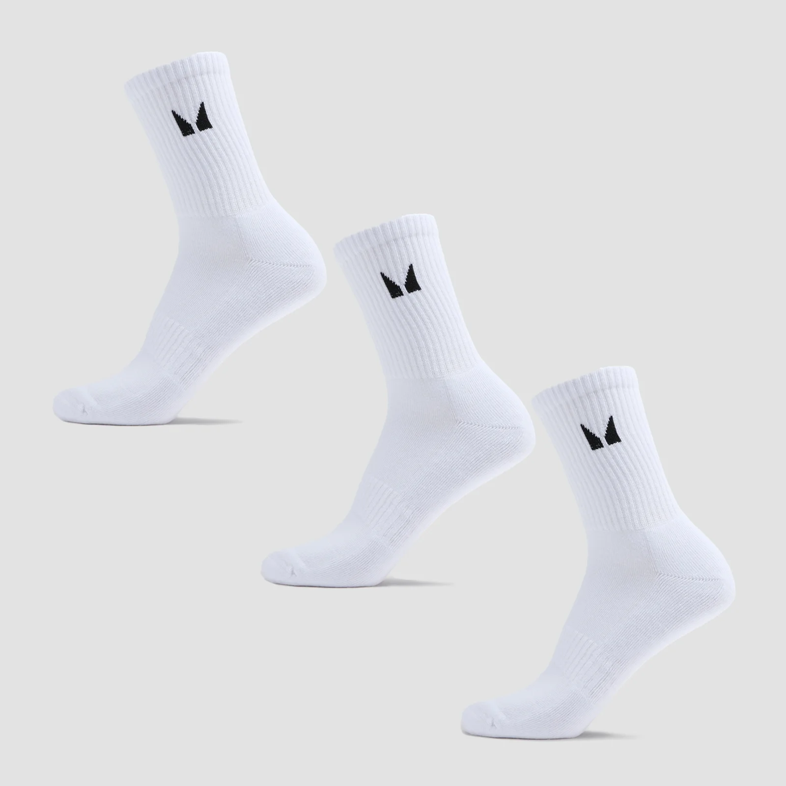 MP Unisex Crew Socks (3 Pack) - White - UK 12-14 vaizdas 1