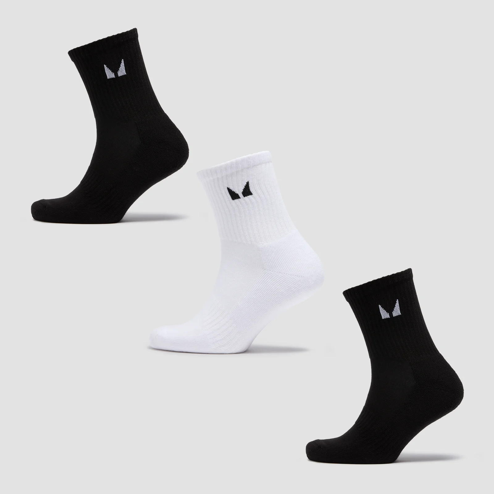 MP Unisex Crew Socks (3 Pack) - Black/White - UK 6-8 vaizdas 1