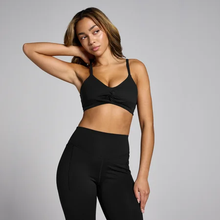 MP moteriška „Lifestyle Twist Front“ sportinė liemenėlė – Juoda