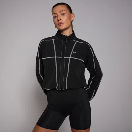 MP moteriška „Tempo Cropped Contrast Stitch“ striukė – Juoda
