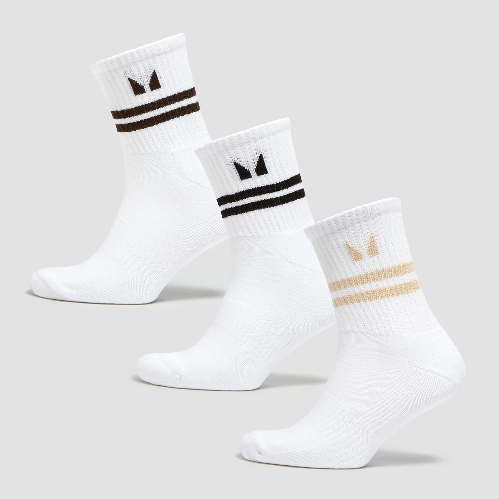 MP Tatiana 3pk Crew Socks - White/Coffee - UK 6-8 vaizdas 1