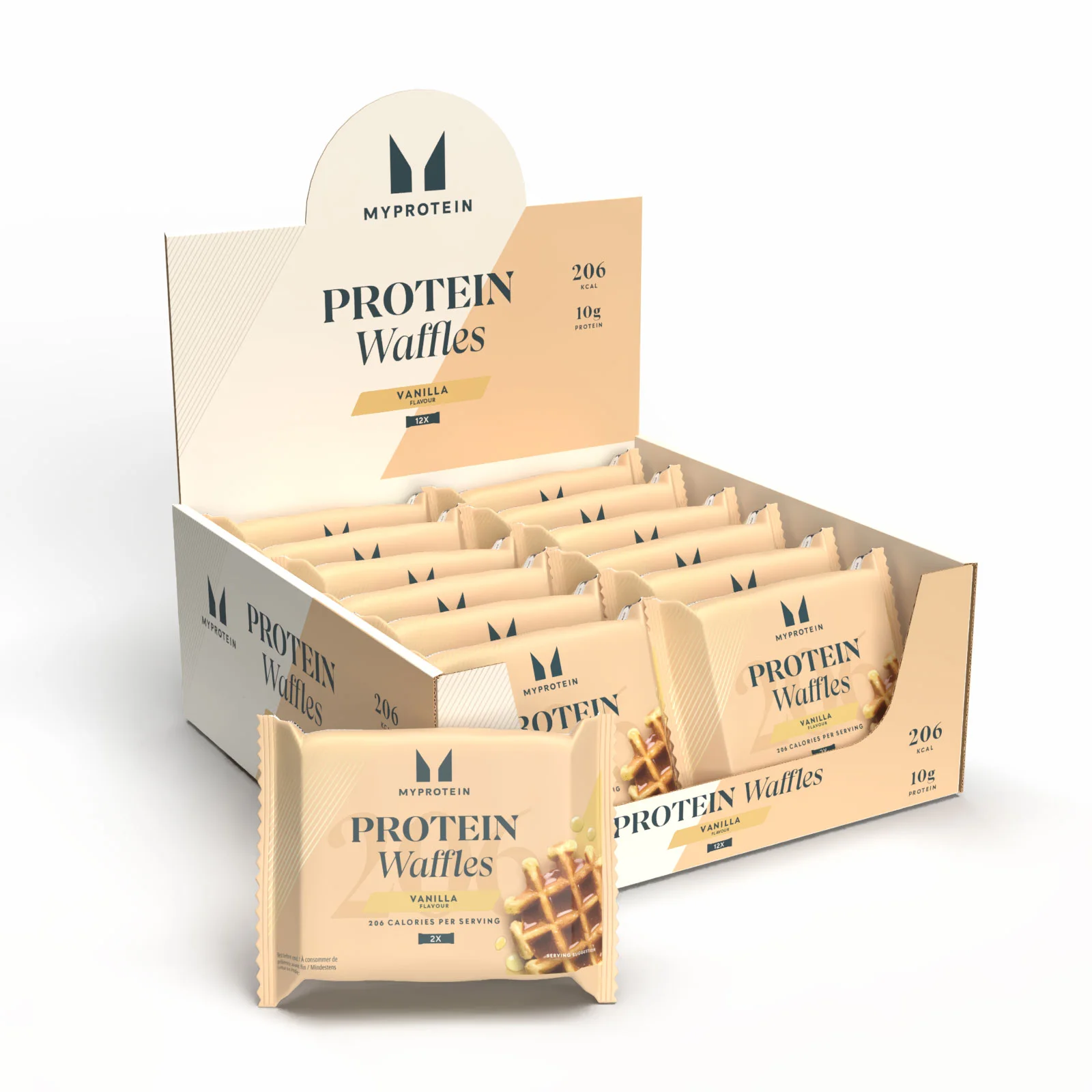 Baltyminiai vafliai - 12 x 50g - Vanilės vaizdas 1