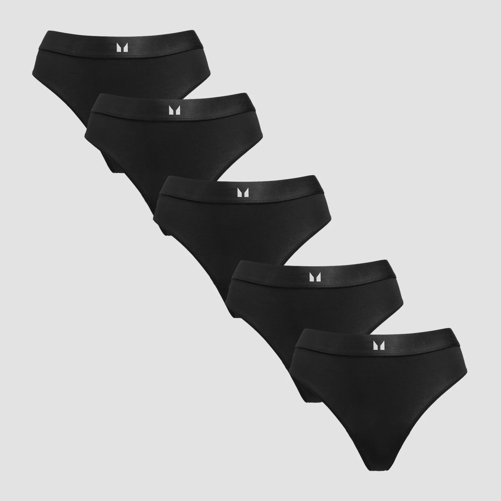 MP Women's Mid Rise Thong (5 Pack) - Black - M vaizdas 1