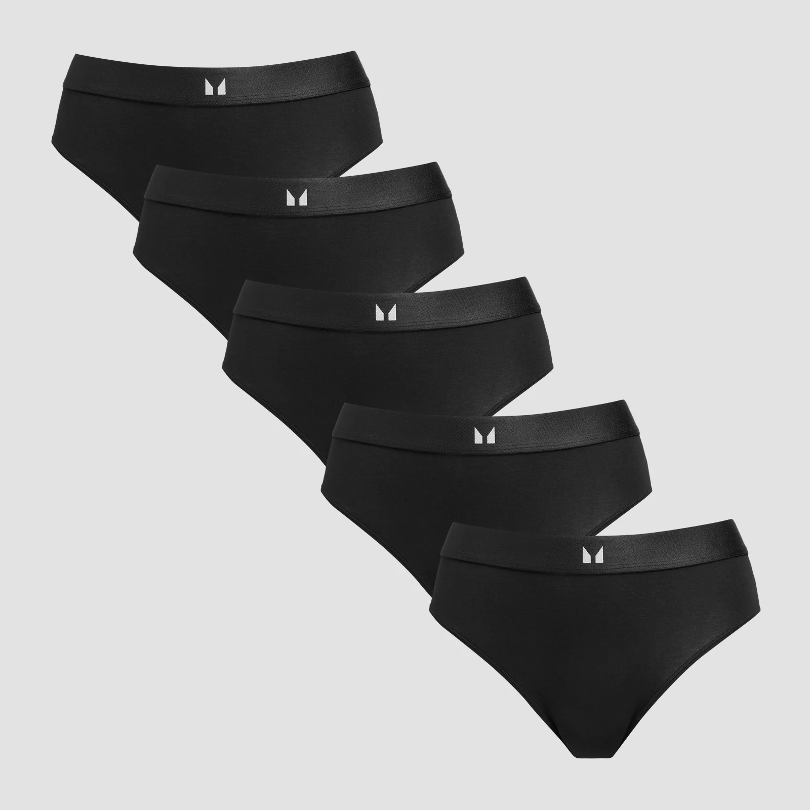 MP Women's Mid Rise Bikini Brief (5 Pack) - Black - XL vaizdas 1