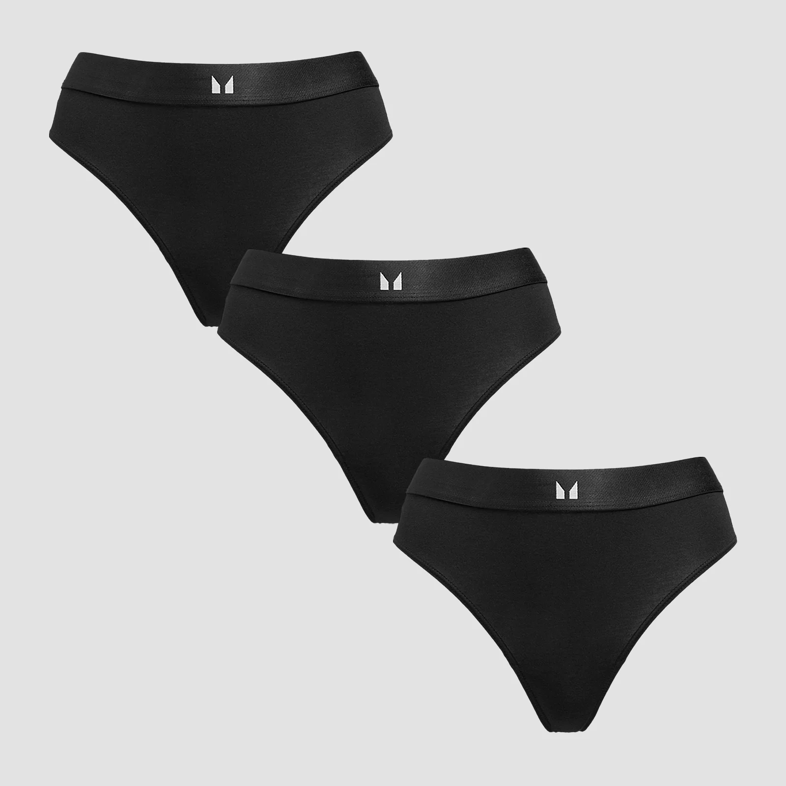 MP Women's Mid Rise Thong (3 Pack) - Black - M vaizdas 1