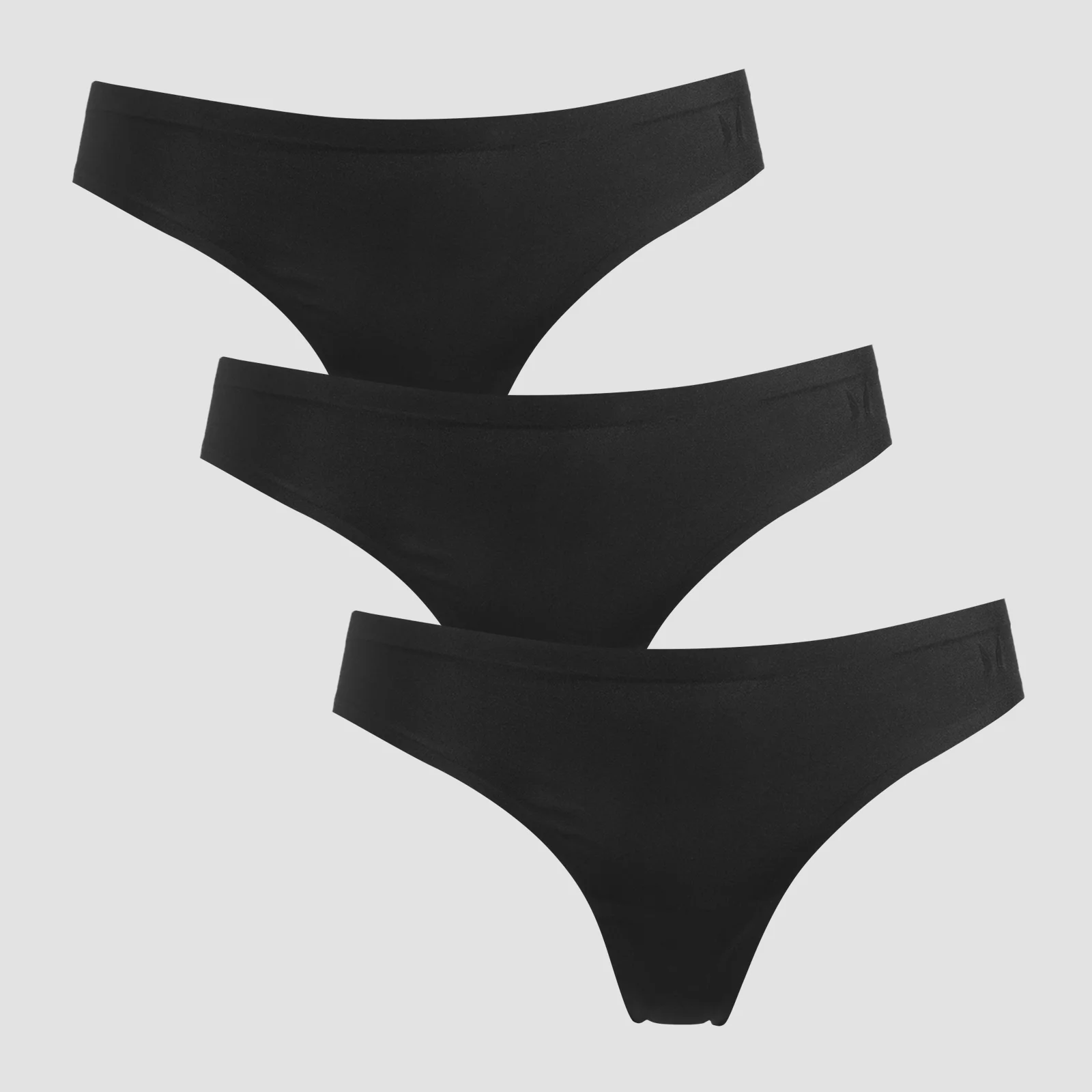 MP Women's Mid Rise No VPL Thong (3 Pack) - Black - L vaizdas 1