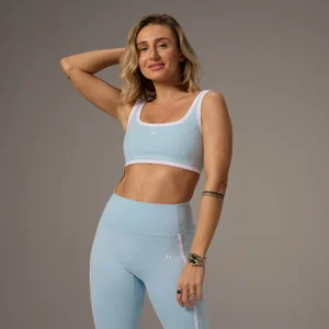 „MP X Tatiana“ kontrastinė sportinė liemenėlė su kvadratine iškirpte – Šviesi vandens - Size M