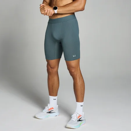 MP vyriški „Velocity Contrast Ribbed Baselayer“ šortai – Tamsi šiferio