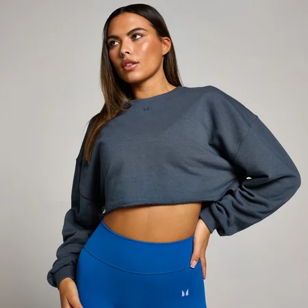 MP Moterų marškinėliai Tempo Slouchy Cropped Long Sleeve Top - Midnight