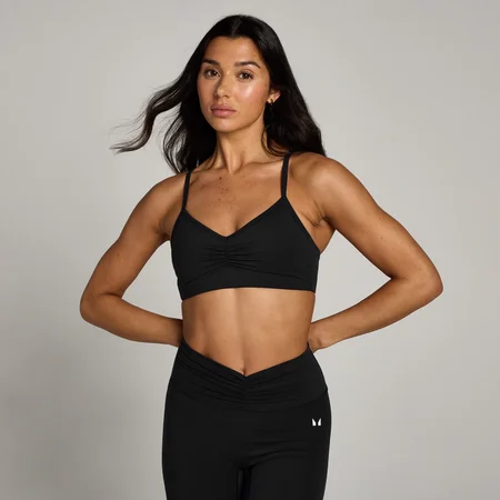 MP moteriška „Tempo Ruched Front“ sportinė liemenėlė – Juoda