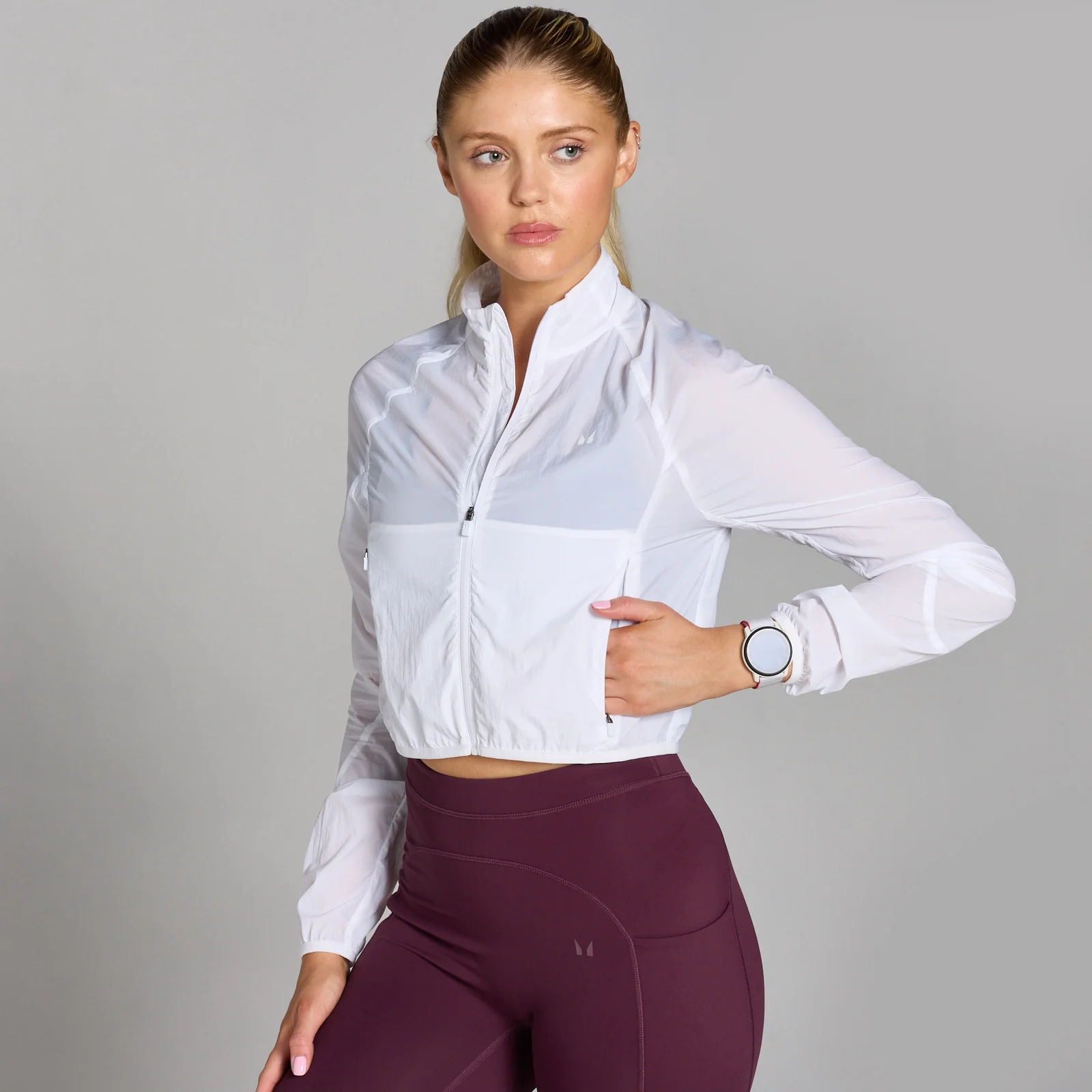 MP moteriška neperpučiama „Velocity Slim Fit Cropped“ striukė – Balta - L vaizdas 1