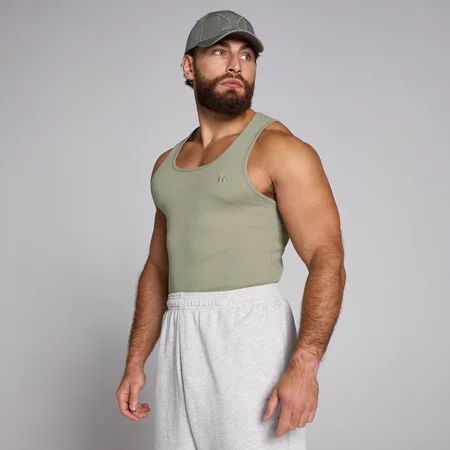 Vyriškas MP marškinėlis „Ribbed Muscle Fit Tank“ - Deep Sage