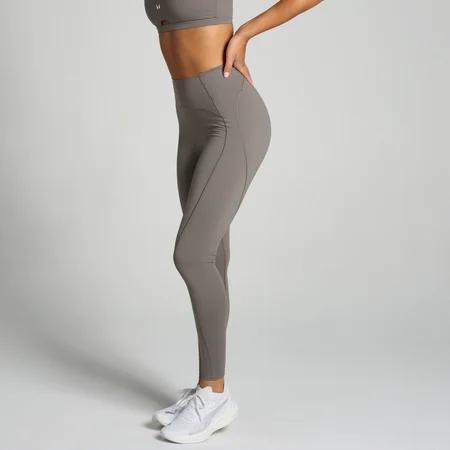 MP moteriškos „Tempo Ultra Curved Seam“ tamprės – Tamsi triufelio