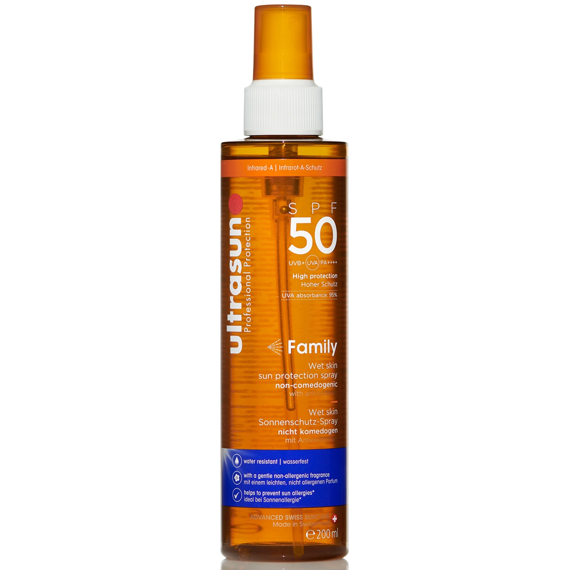 Ultrasun Family Wet Skin Spray SPF50 200ml vaizdas 1