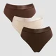 MP moteriškos vidutinio aukščio tamprės (3 pakuotės) - Deep Chocolate/Brown/Warm Cream