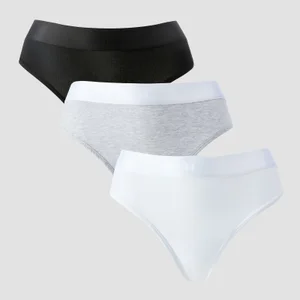 MP moteriškos tamprės vidutinio aukščio juosmeniu (5 vnt.) – Balta / juoda / pilka marmuro - Size XS