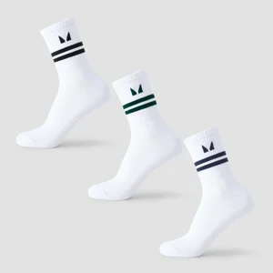 „MP Stripe Retro Crew“ kojinės (3 vnt.) – Juoda / tamsi smaragdo / tamsi safyro - Size UK 2-5