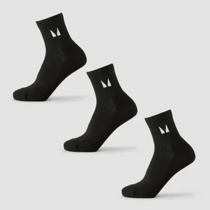MP bėgimo kojinės iki kulkšnies (3 porų pakuotė) – juodos - Size UK 9-11
