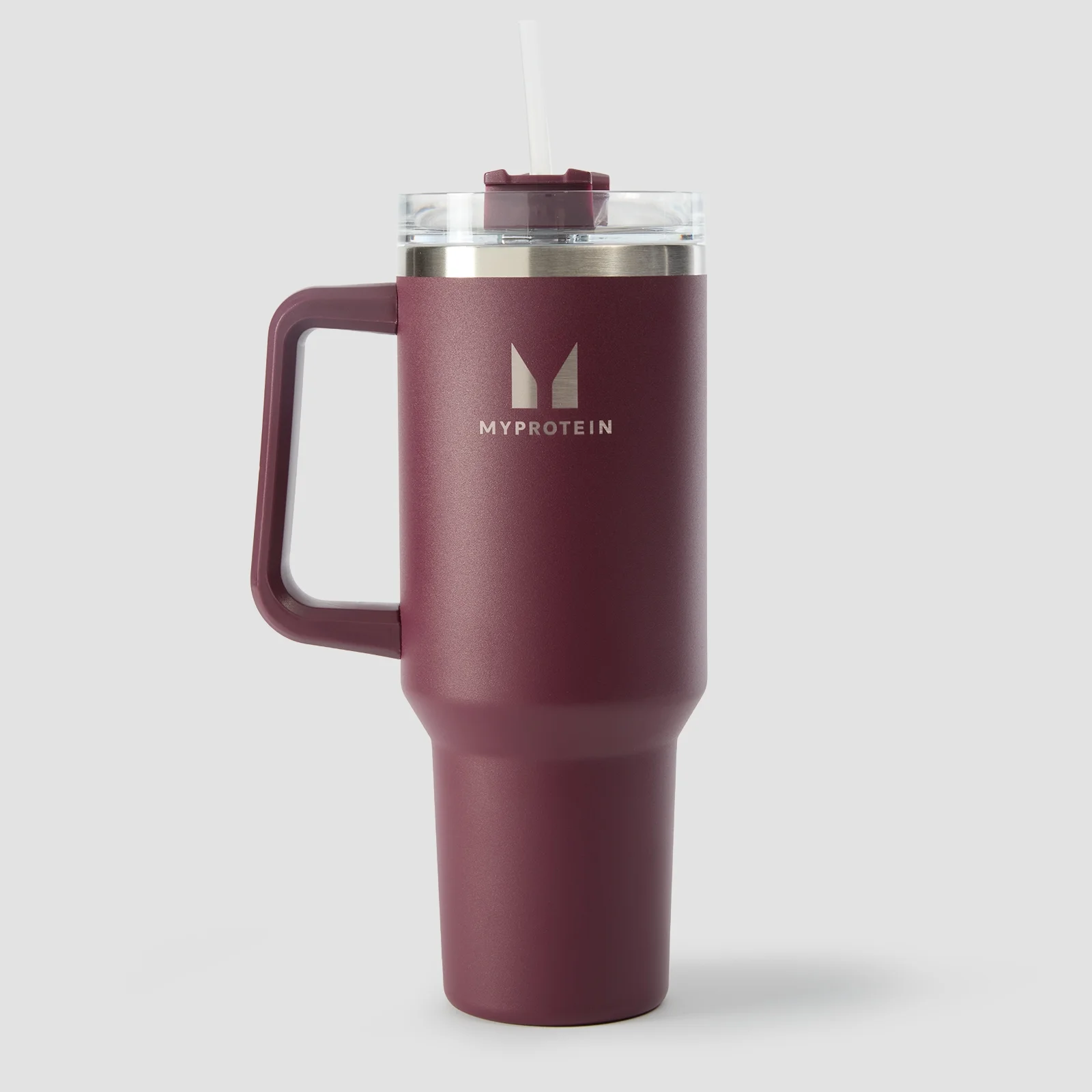 Myprotein Metalinis Butelis su Šoniniu Rankenėliu ir Šiaudeliu 1200ml - Vyšninė vaizdas 1