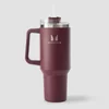 Myprotein Metalinis Butelis su Šoniniu Rankenėliu ir Šiaudeliu 1200ml - Vyšninė