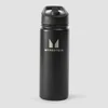 „Myprotein“ perdirbto metalo gertuvė su atlenkiamu šiaudeliu, 500 ml – juoda