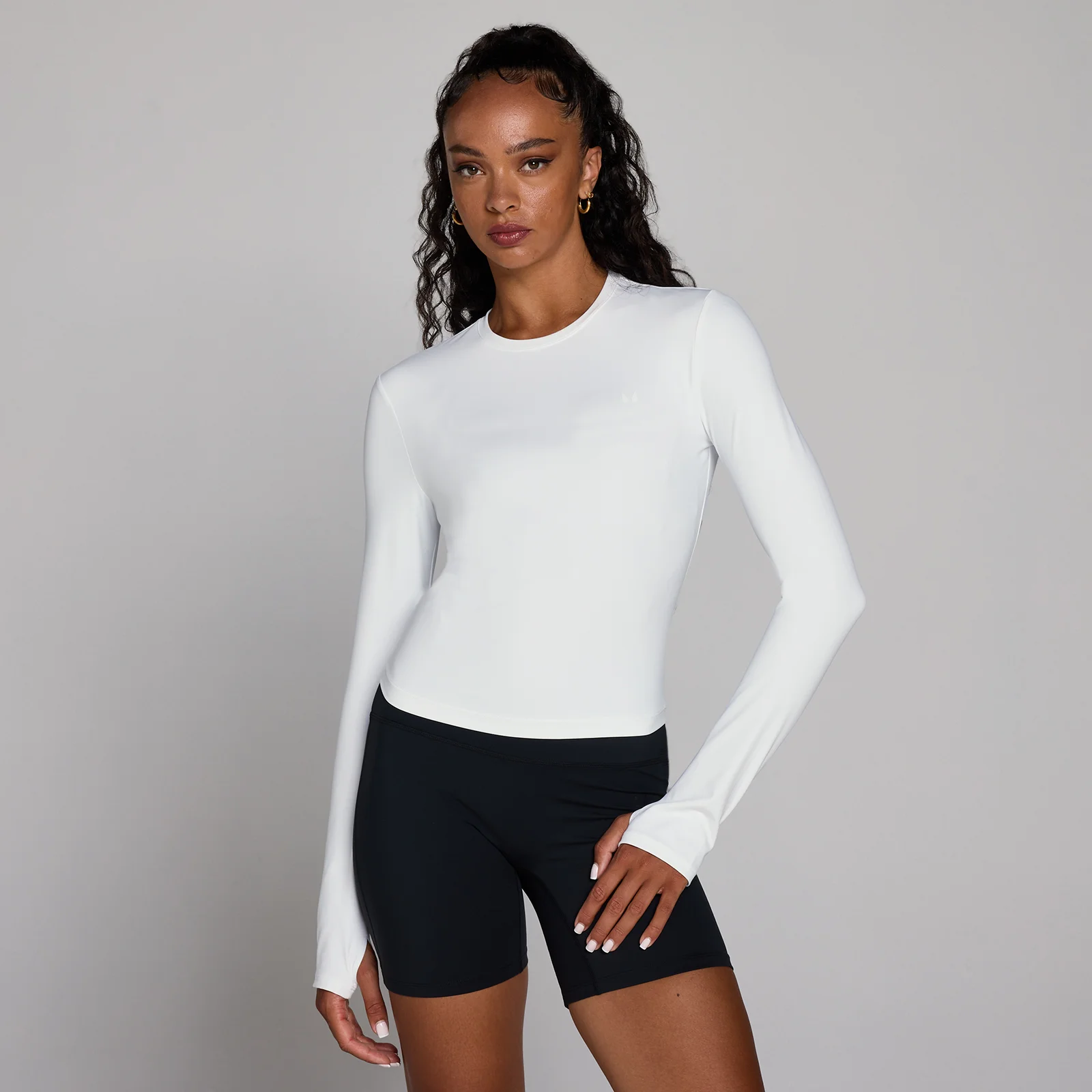 MP Women's Tempo Long Sleeve Top With Thumbholes - White - White - XL vaizdas 1