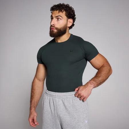 MP vyriški „Origin Ribbed Muscle Fit“ marškinėliai - Bluki juoda