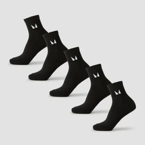 MP Unisex kojinės iki kulkšnies (5 poros) - Juoda - Size UK 9-11