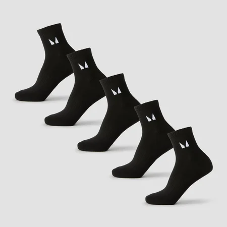 MP Unisex kojinės iki kulkšnies (5 poros) - Juoda