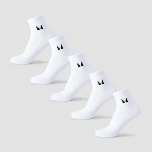 MP Unisex kulkšnių kojinės (5 poros) - Balta - Size UK 6-8